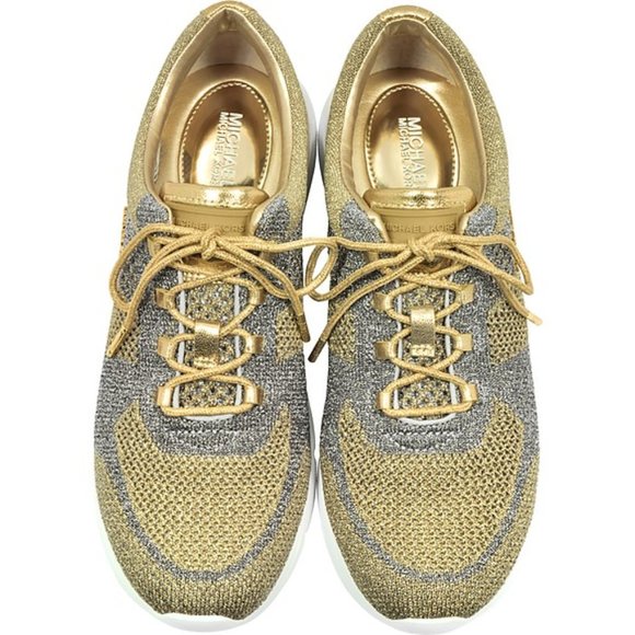 Michael Kors Metallic Skyler Trainer Platinum/Gold - Picture 4 of 8